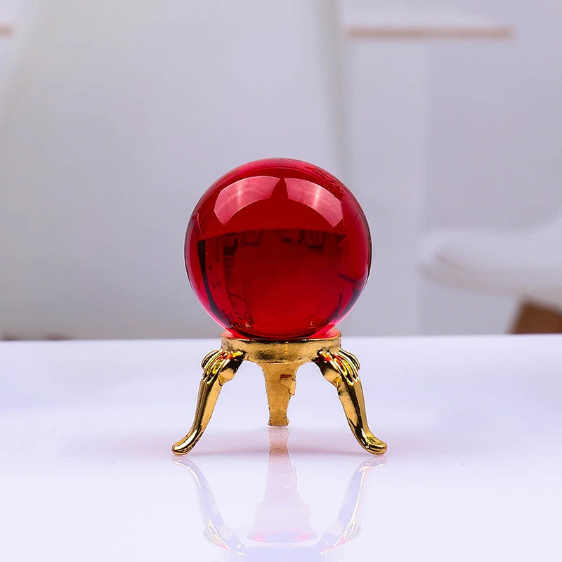 Mini Boule de Cristal en Quartz Rouge