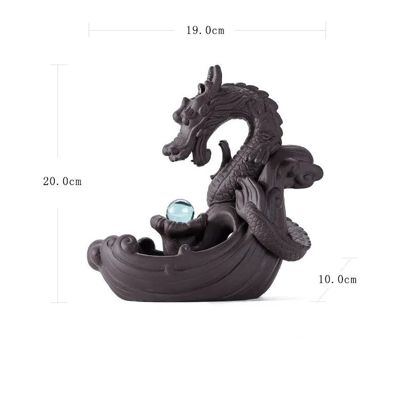 Porte Encens Dragon en Céramique