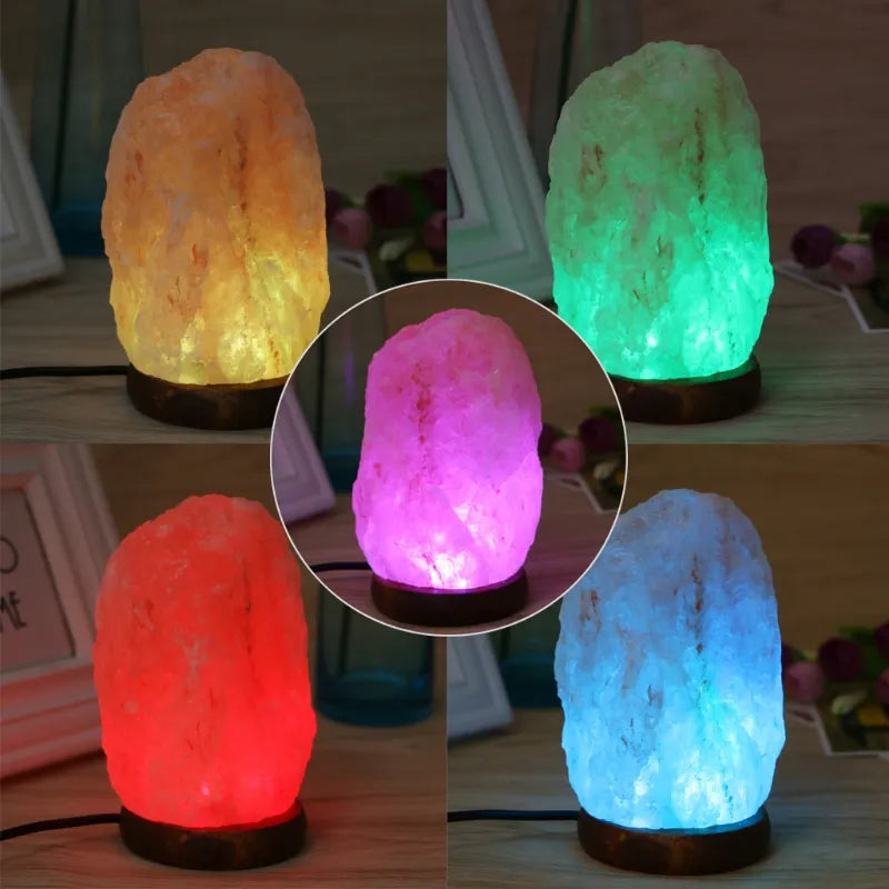 Mini Lampe de Sel de l'Himalaya USB,LED et Multicolore