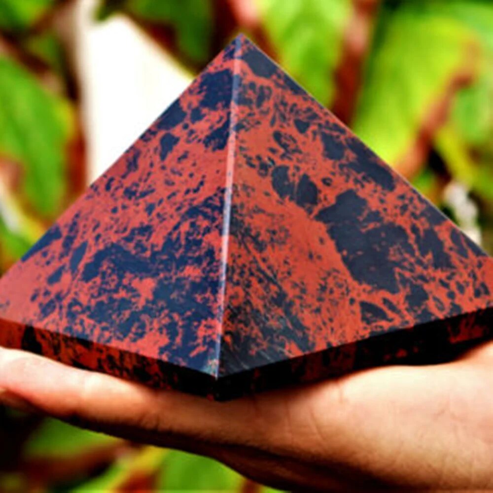 Pyramide en Obsidienne Rouge Énergie & Décoration