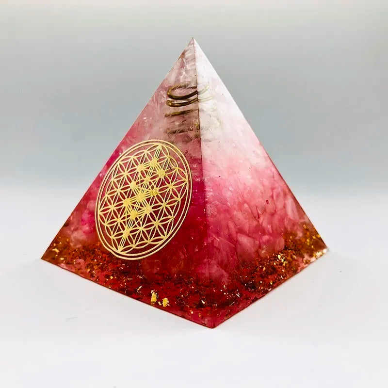 Pyramide Orgonite Fleur de Vie Puissante