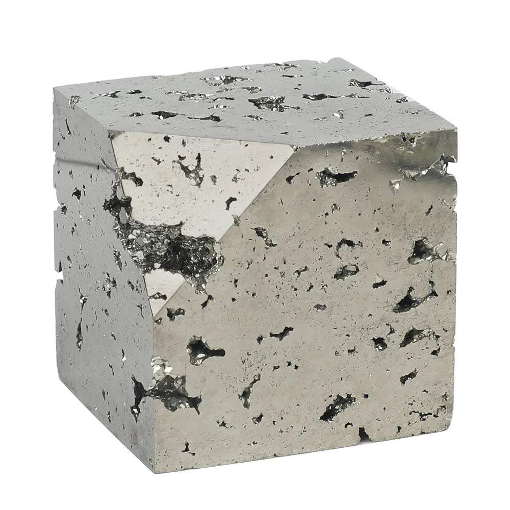Grand Cube en Pyrite Prospérité, Protection & Décoration