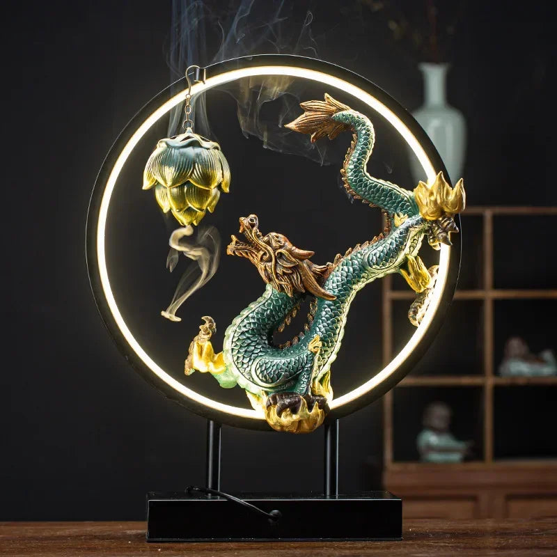 Encensoir à Refoulement en Céramique Dragon Lumineux