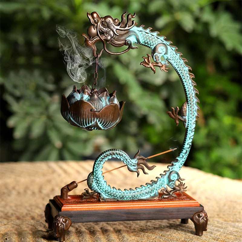 Porte Encens Décoratif de Luxe  Dragon Asiatique