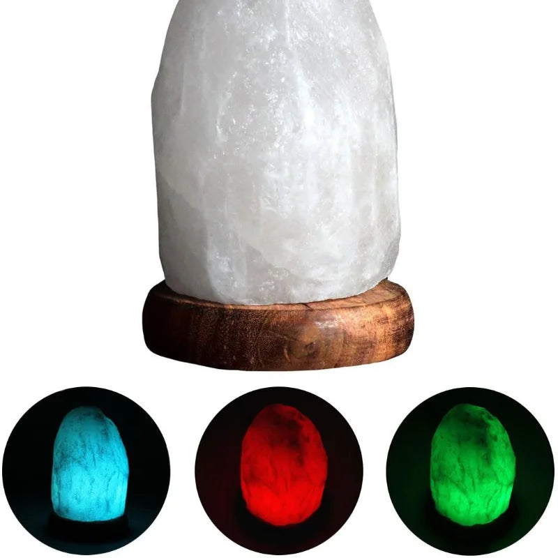 Lampe de Sel de l'Himalaya Blanche USB, LED & Multicolore