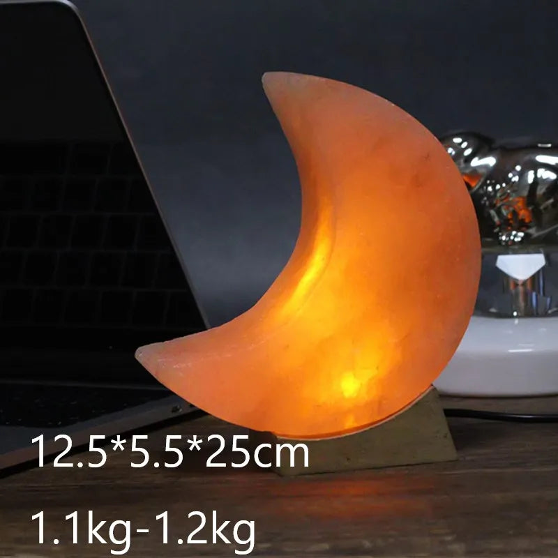 Lampe de Sel de l'Himalaya Grand Croisant de Lune (25cm)