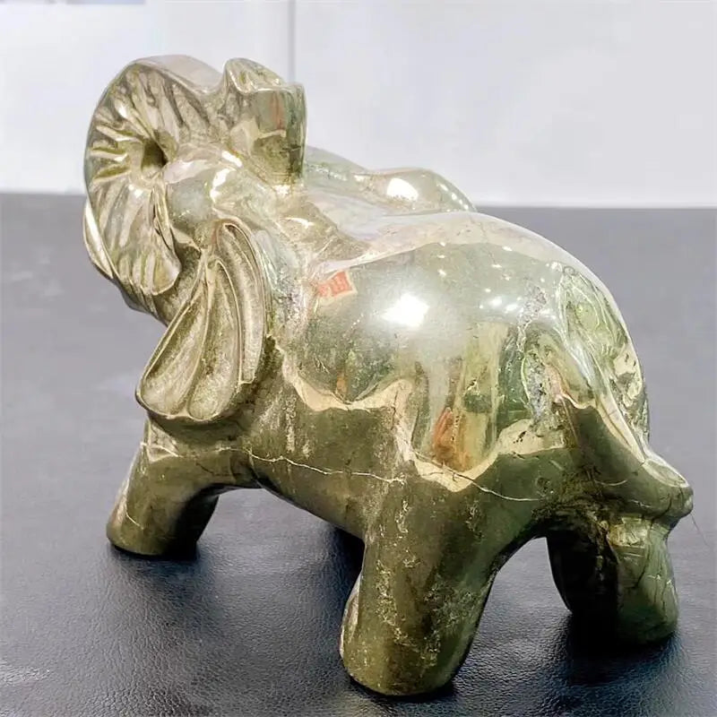 Éléphant en Pyrite Prospérité & Sagesse