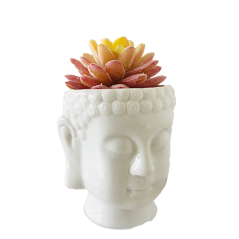 Pot de fleur Bouddha Blanc