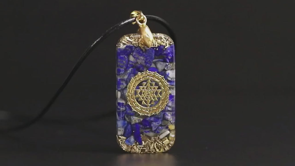 Pendentif Orgonite Porte-Bonheur en Lapis Lazuli