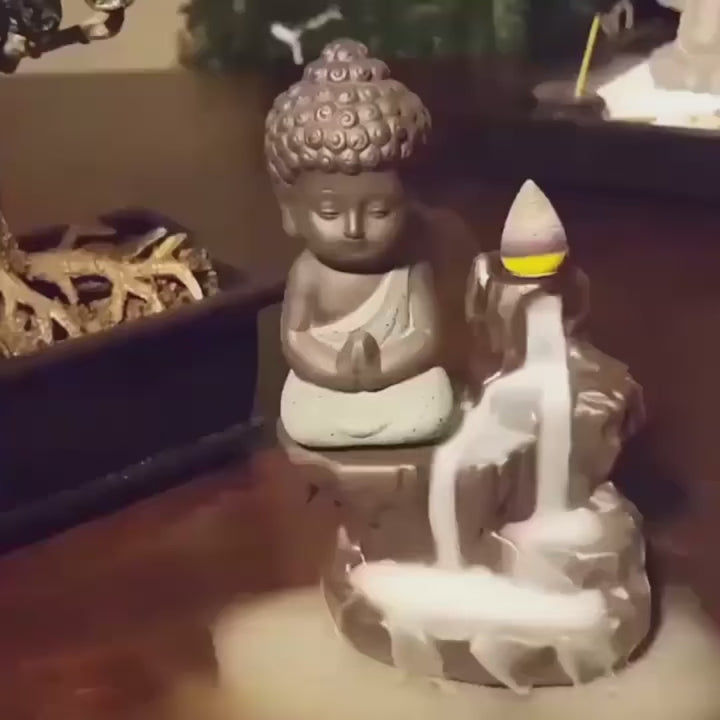 Petit Encensoir Cascade Zen Bouddha en Céramique