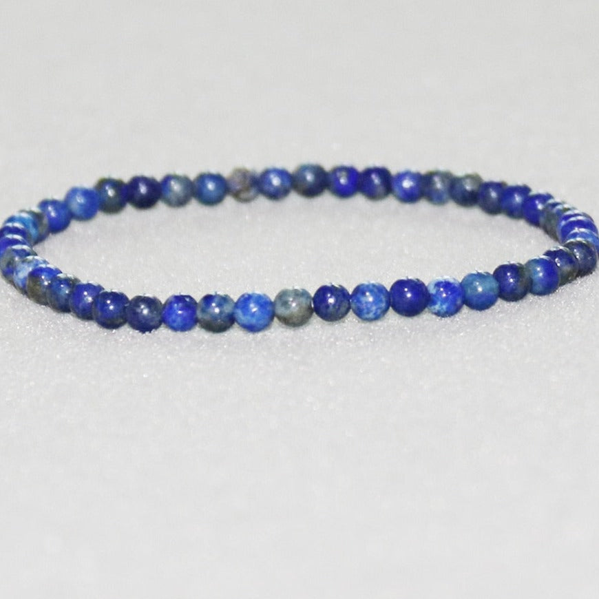 Bracelet Fin en Pierres Naturelles de 4mm - Lapis Lazuli / 17cm