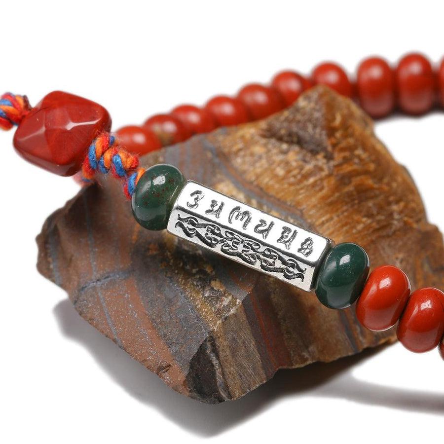 Bracelet Tibétain de Chance en Jaspe Rouge
