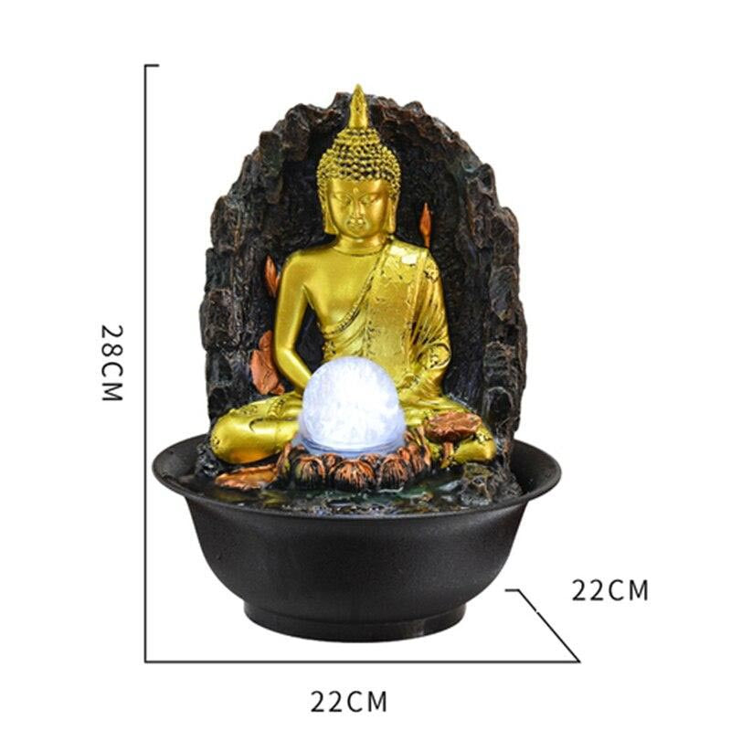 Fontaine Bouddha et Boule Lumineuse Mystique