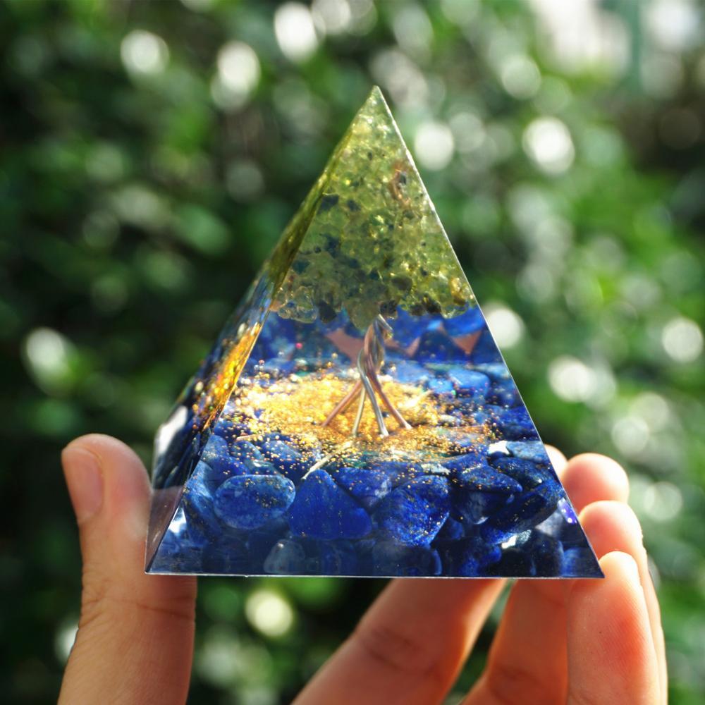 Orgonite Arbre de Vie Lapis Lazuli Péridot 
