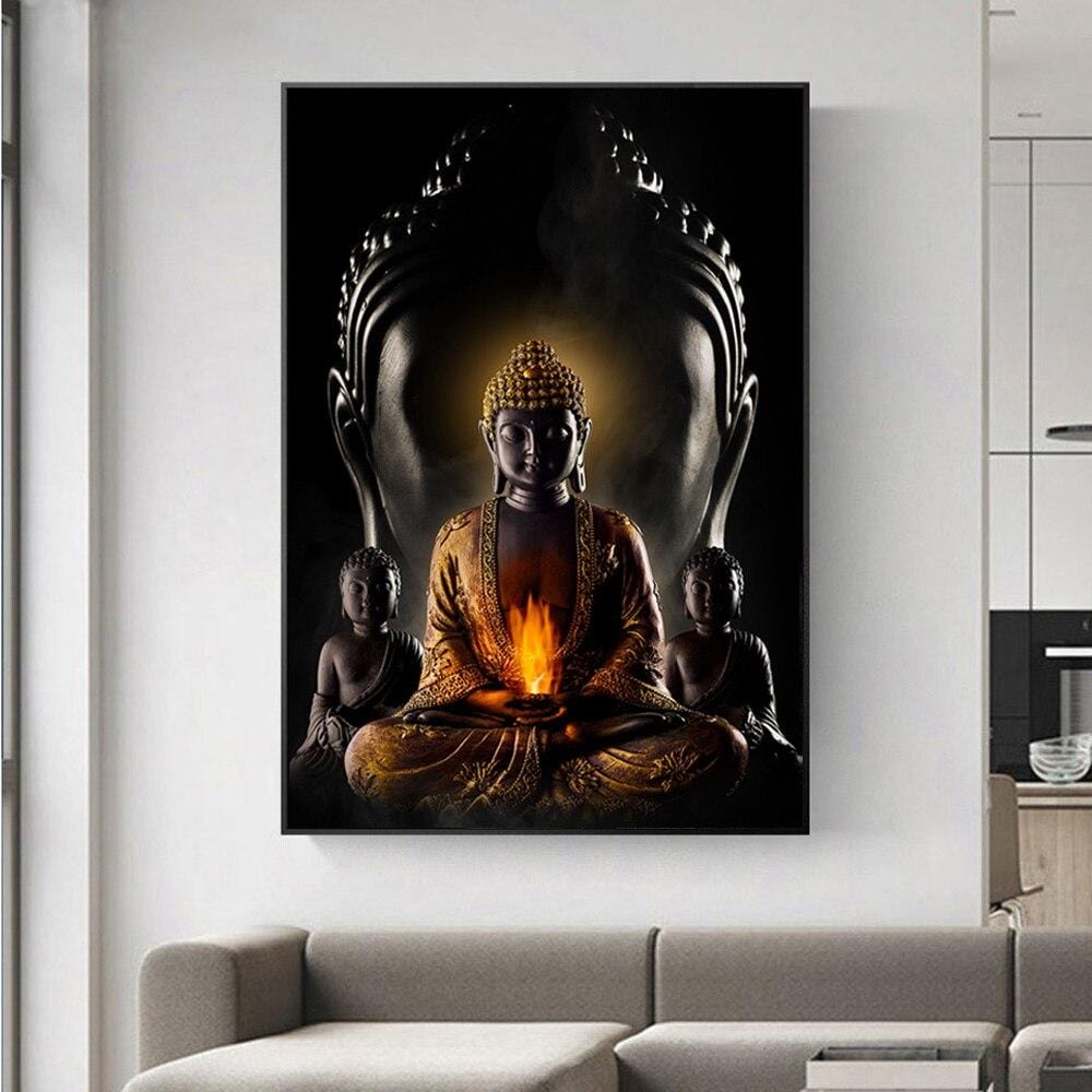 Tableau Bouddha Flamme intérieur