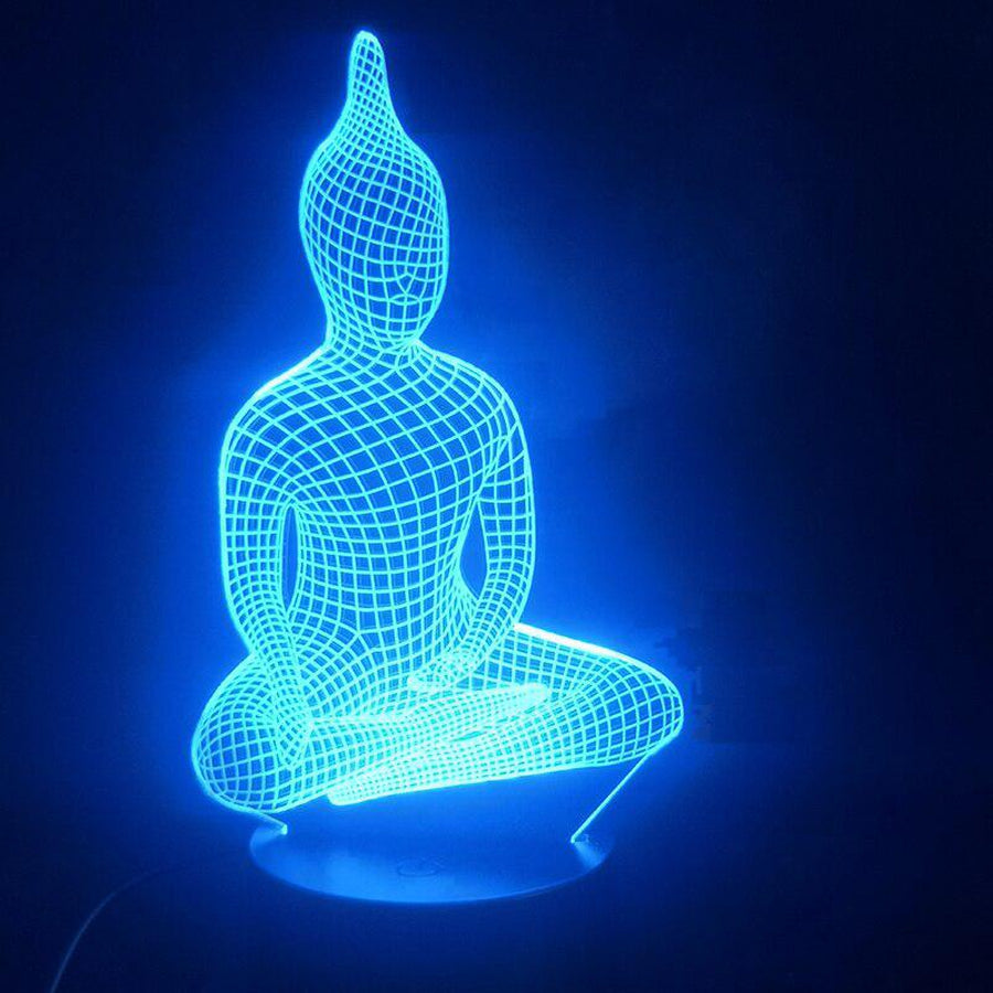 Superbe Lampe Bouddha Hologramme Méditation 3D