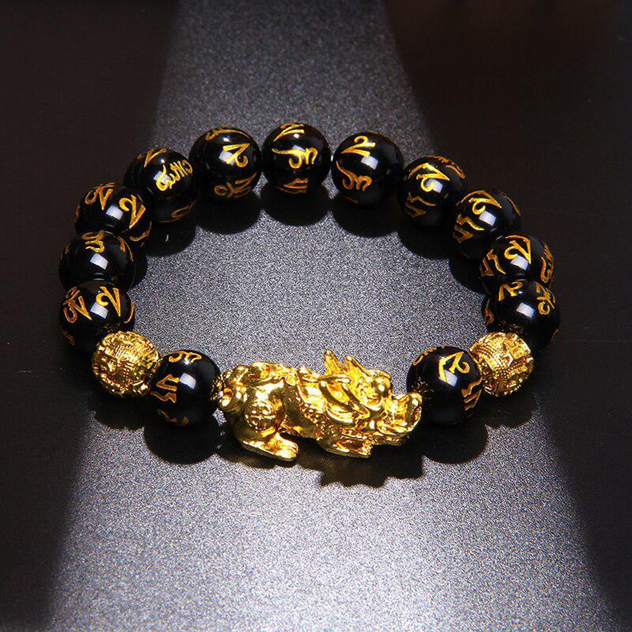 Bracelet Feng Shui Pixiu Obsidienne