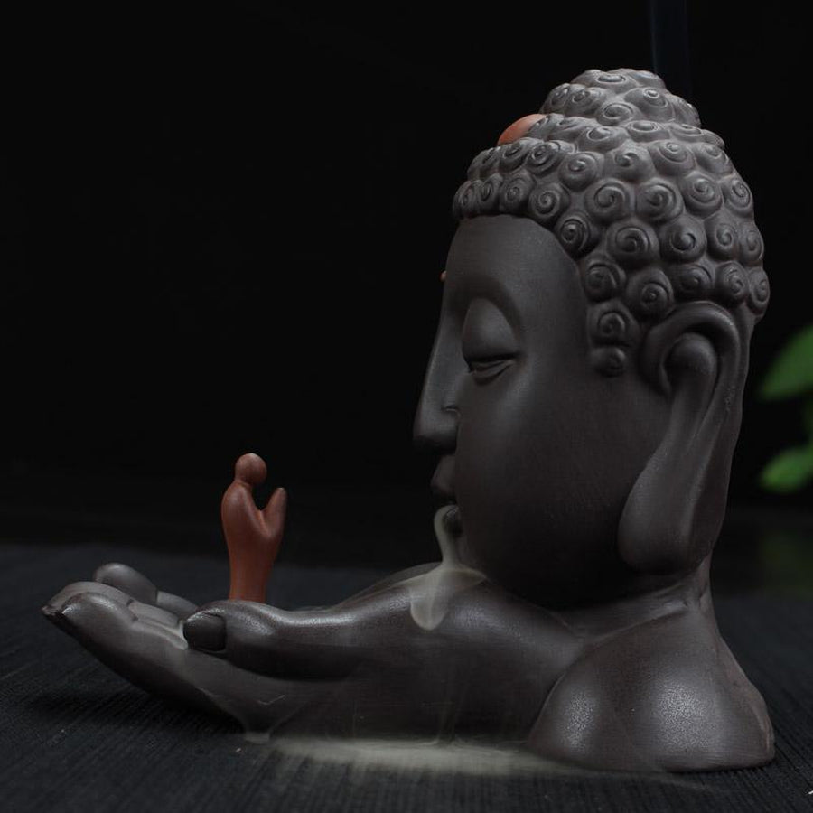 Encensoir Bouddha et 10 cones d'encens 