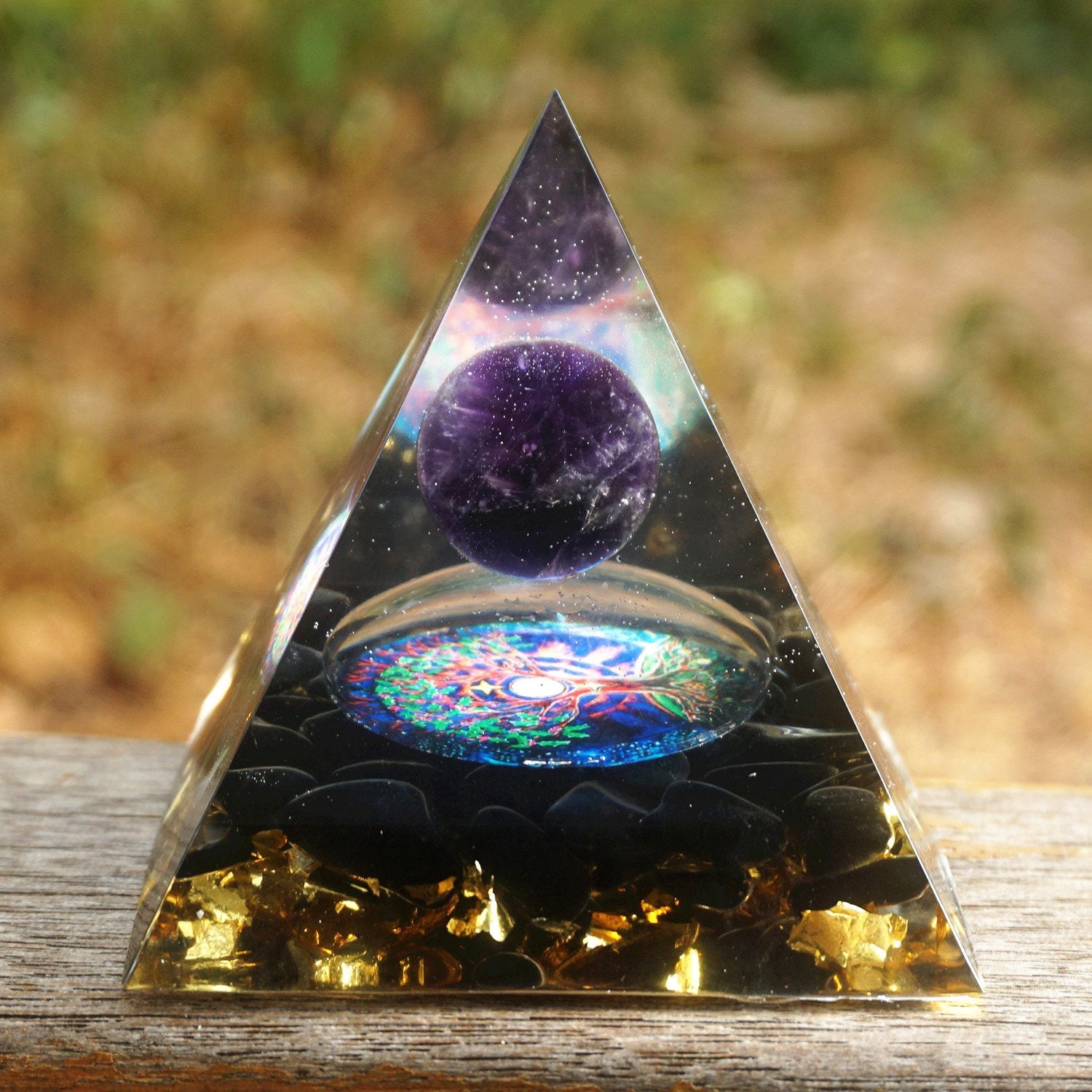 Orgonite Protection Obsidienne Améthyste 
