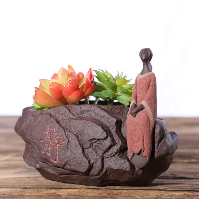Pots de fleur Bouddha en Céramique